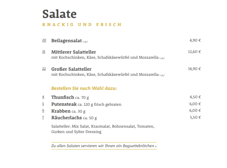 Salate Restaurant Friesenheim